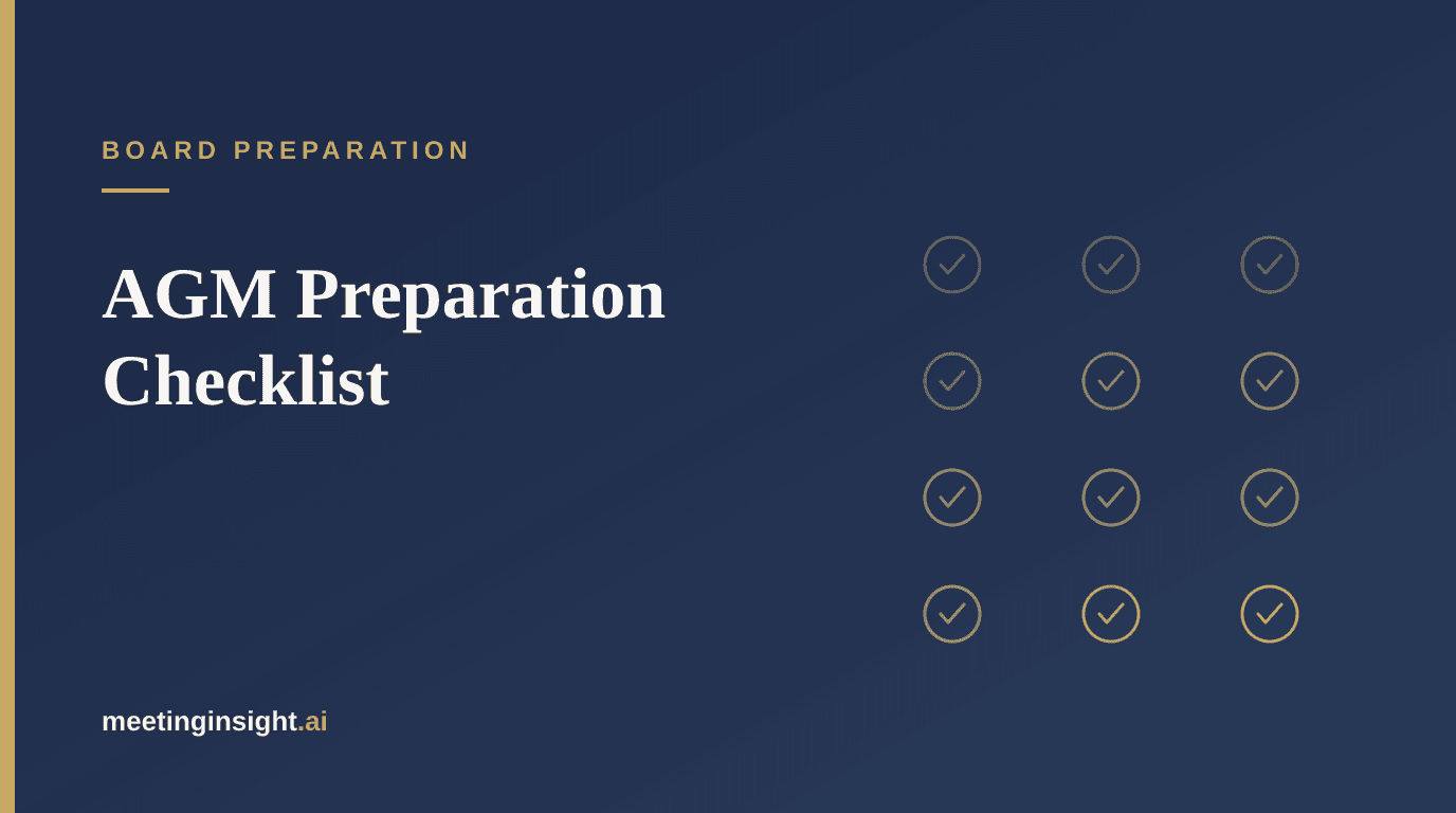 AGM Preparation Checklist for Company Secretaries and Boards